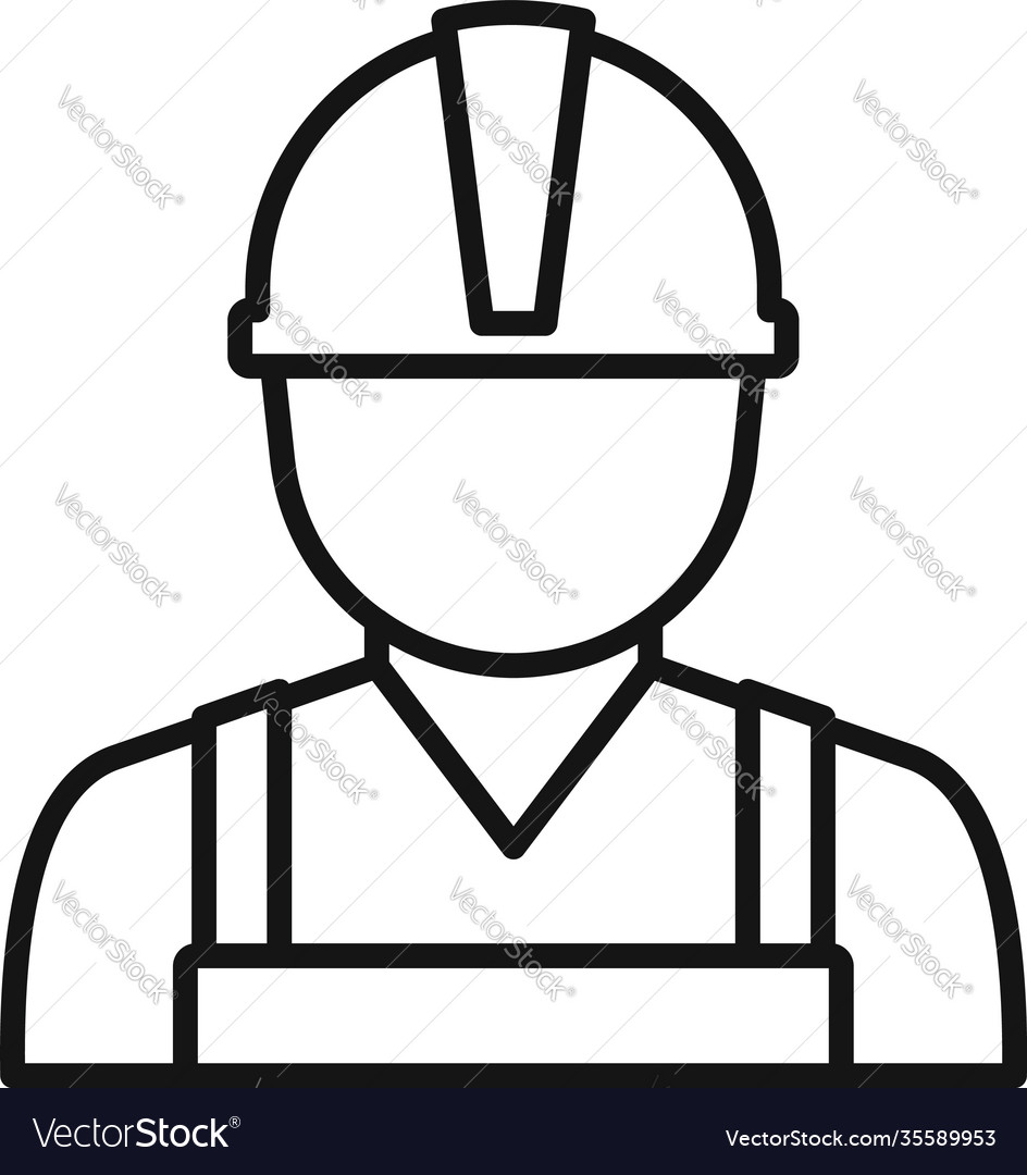 Demolition worker icon outline style Royalty Free Vector