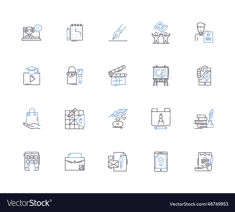 Design outline icons collection creation