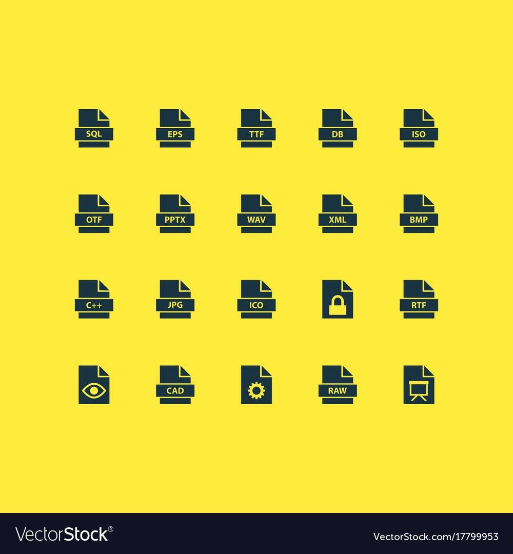 Document icons set collection of backup ico xml
