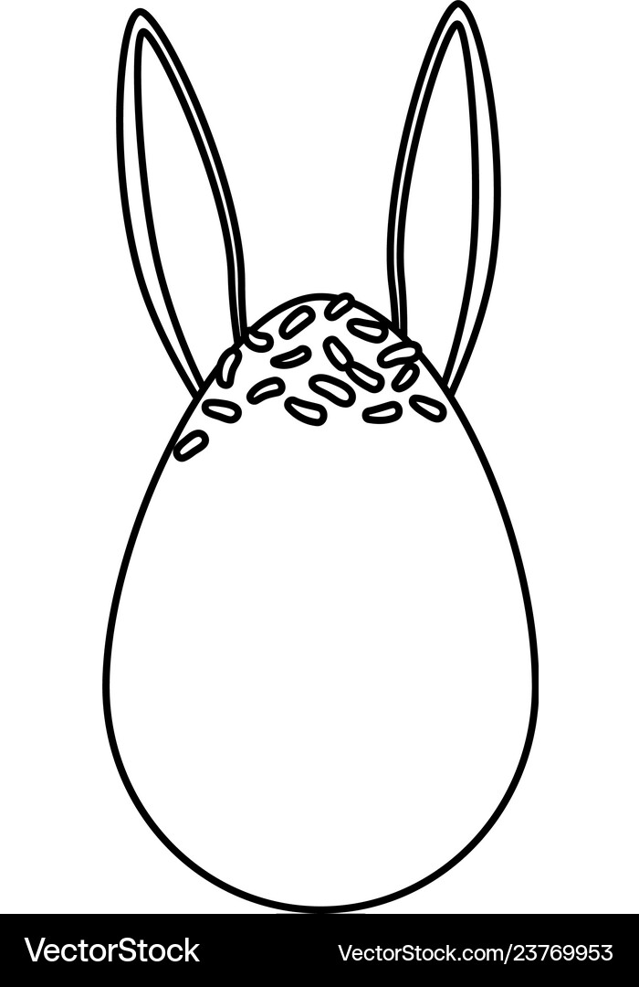 Egg painted with rabbit ears easter icon Vector Image