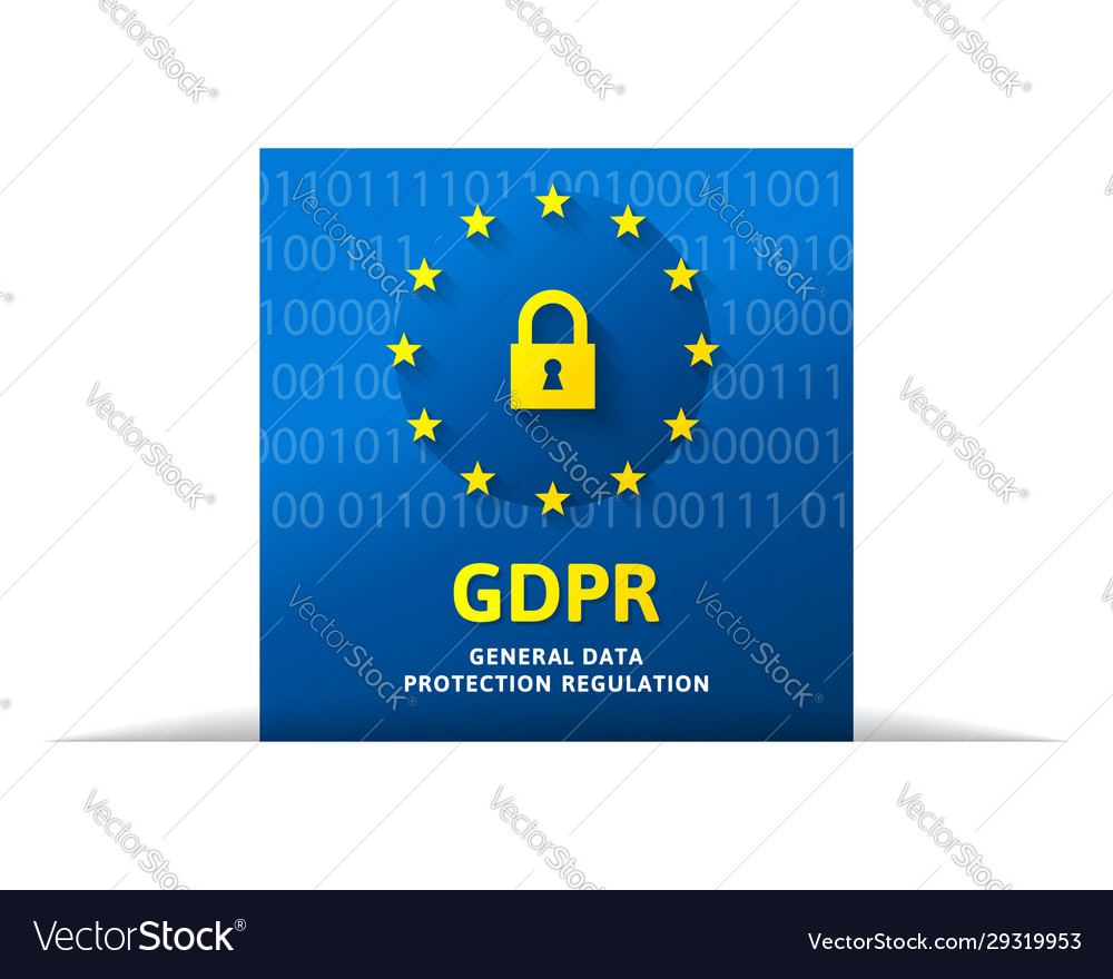 Gdpr concept with lock and flag eu