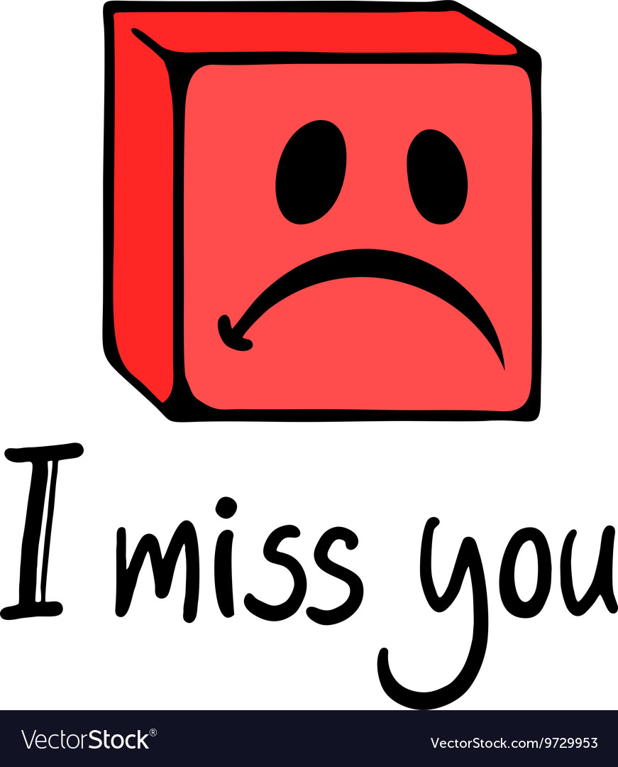 Miss you face Royalty Free Vector Image - VectorStock