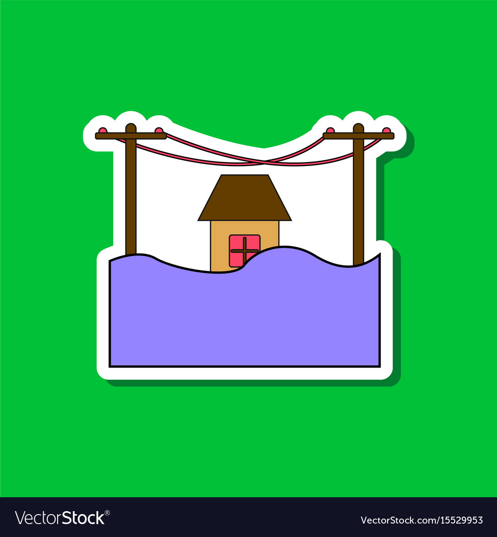 house sinking in a water isometric icon