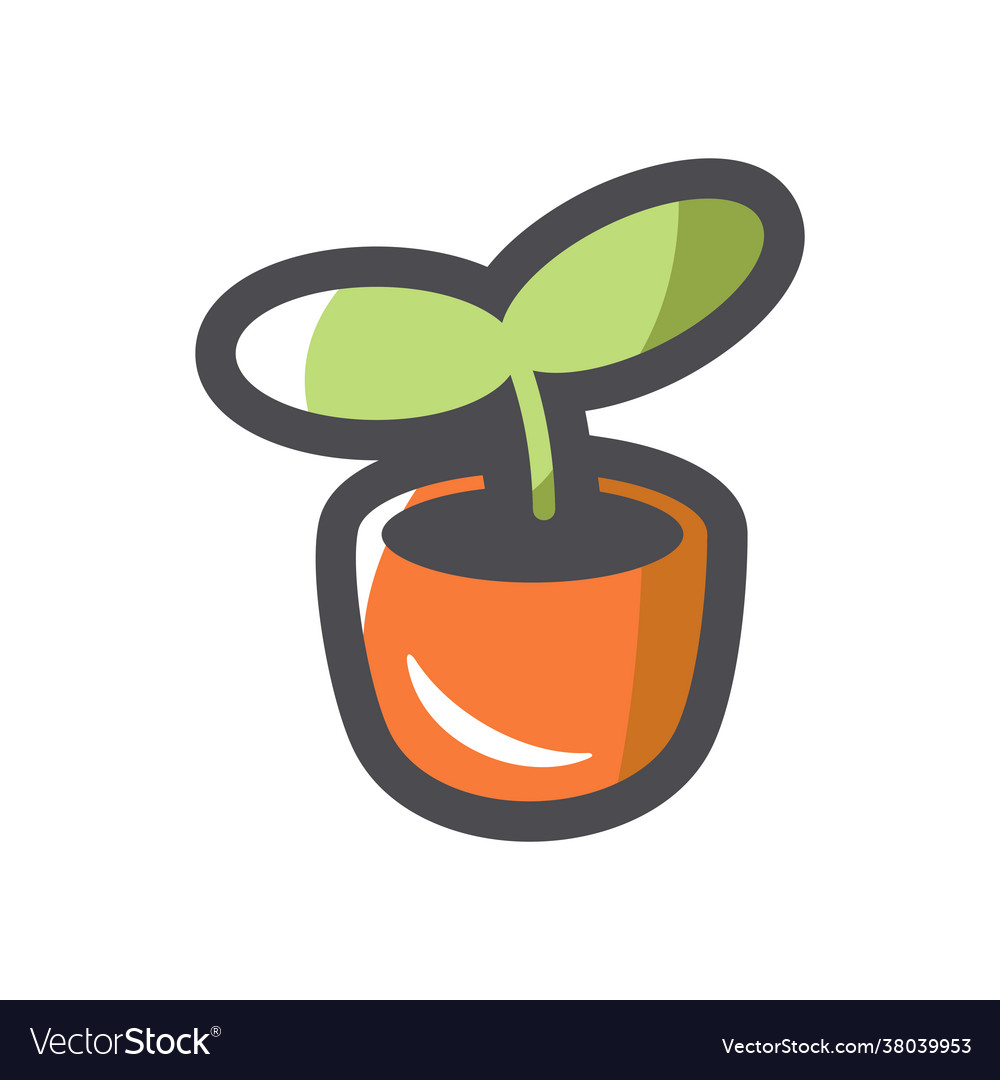 Plant growth seedling icon cartoon