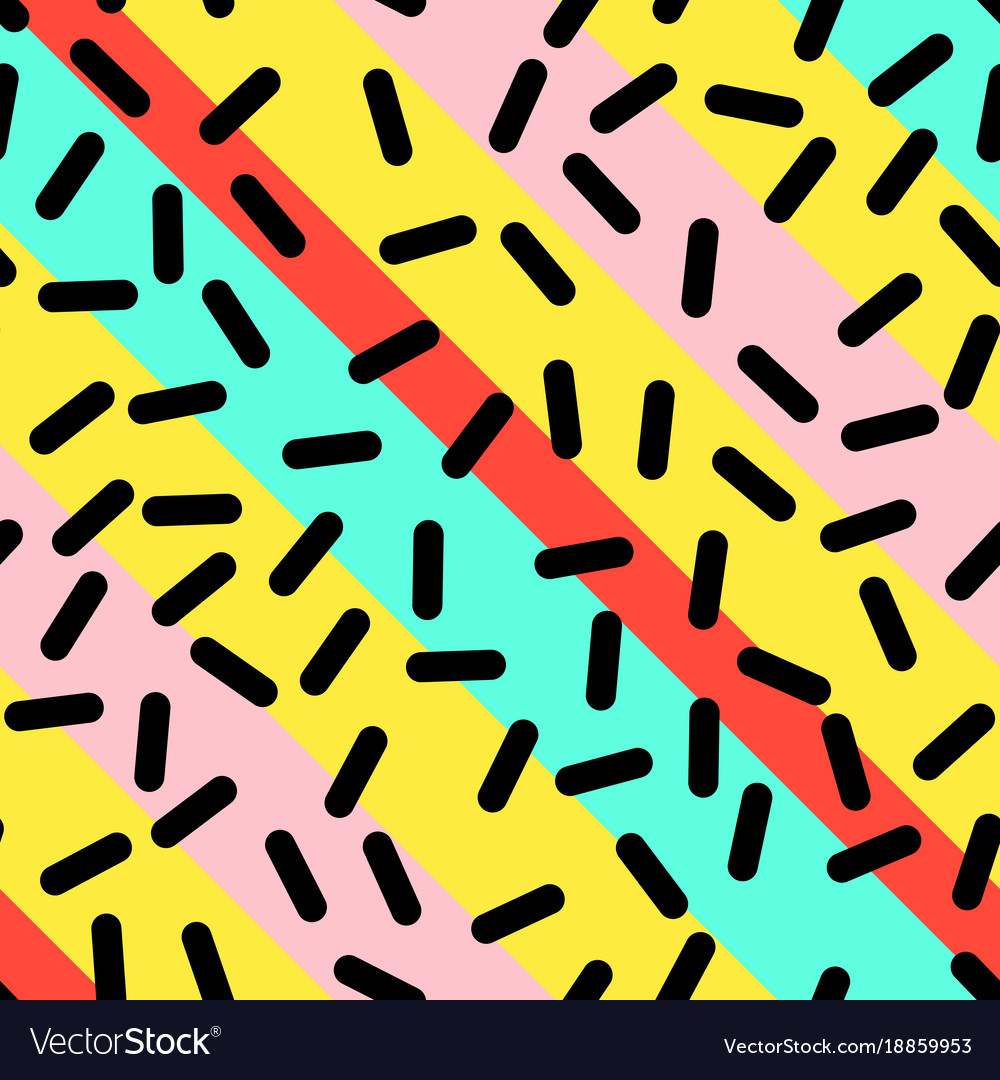 Retro seamless pattern in memphis style design