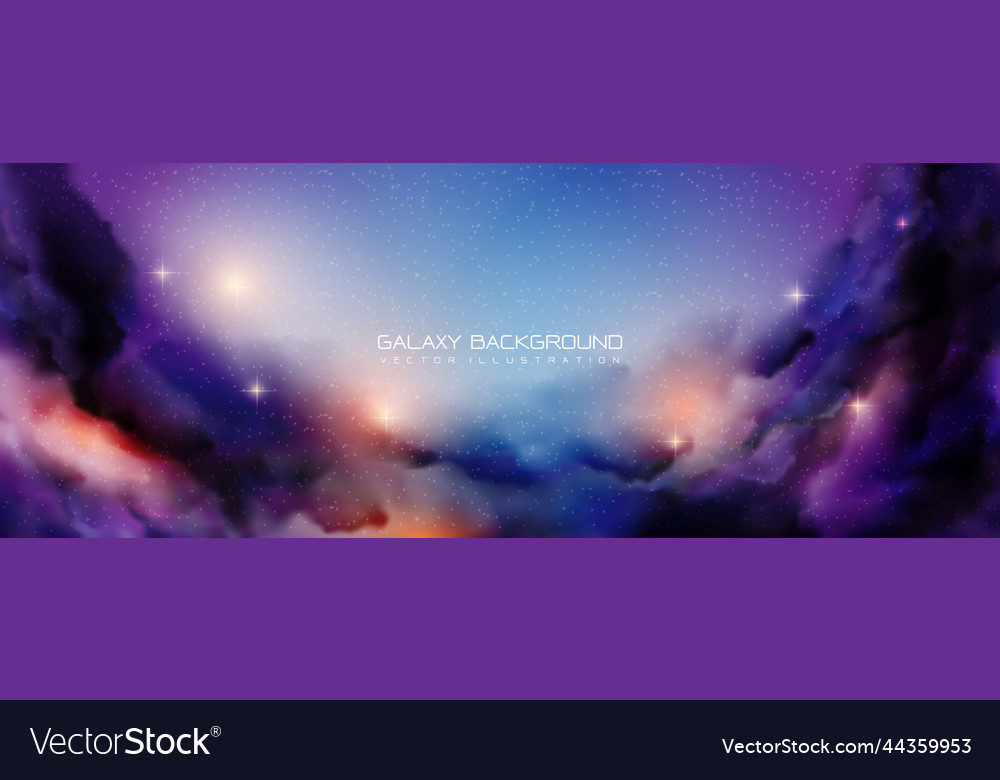 Space background realistic purple nebula shining