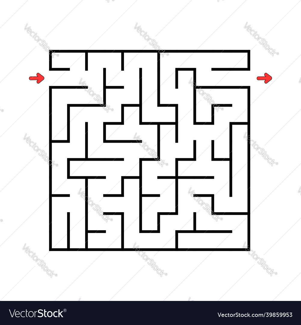 Square maze game for kids puzzle for children Vector Image