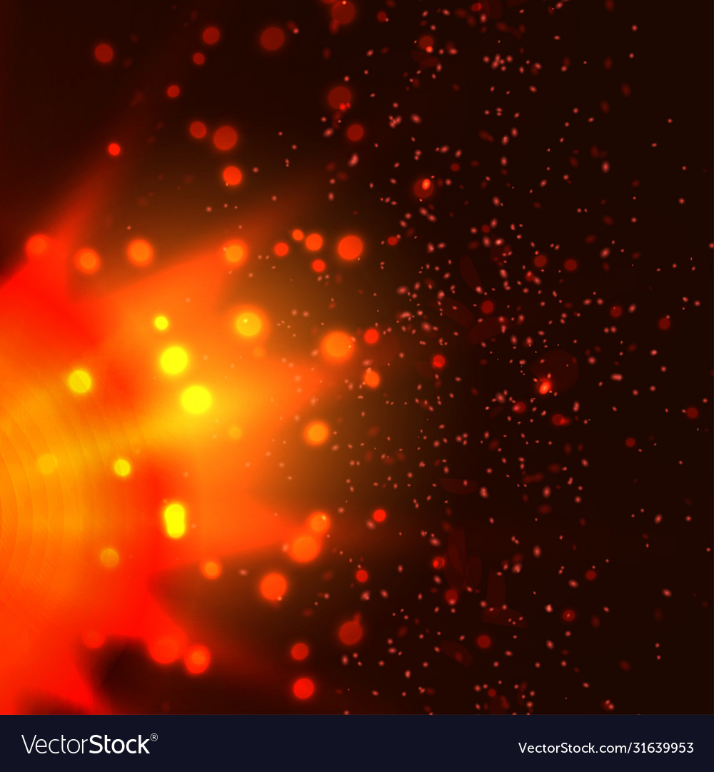 Sun fire and bokeh background vector image Sun fire and bokeh background