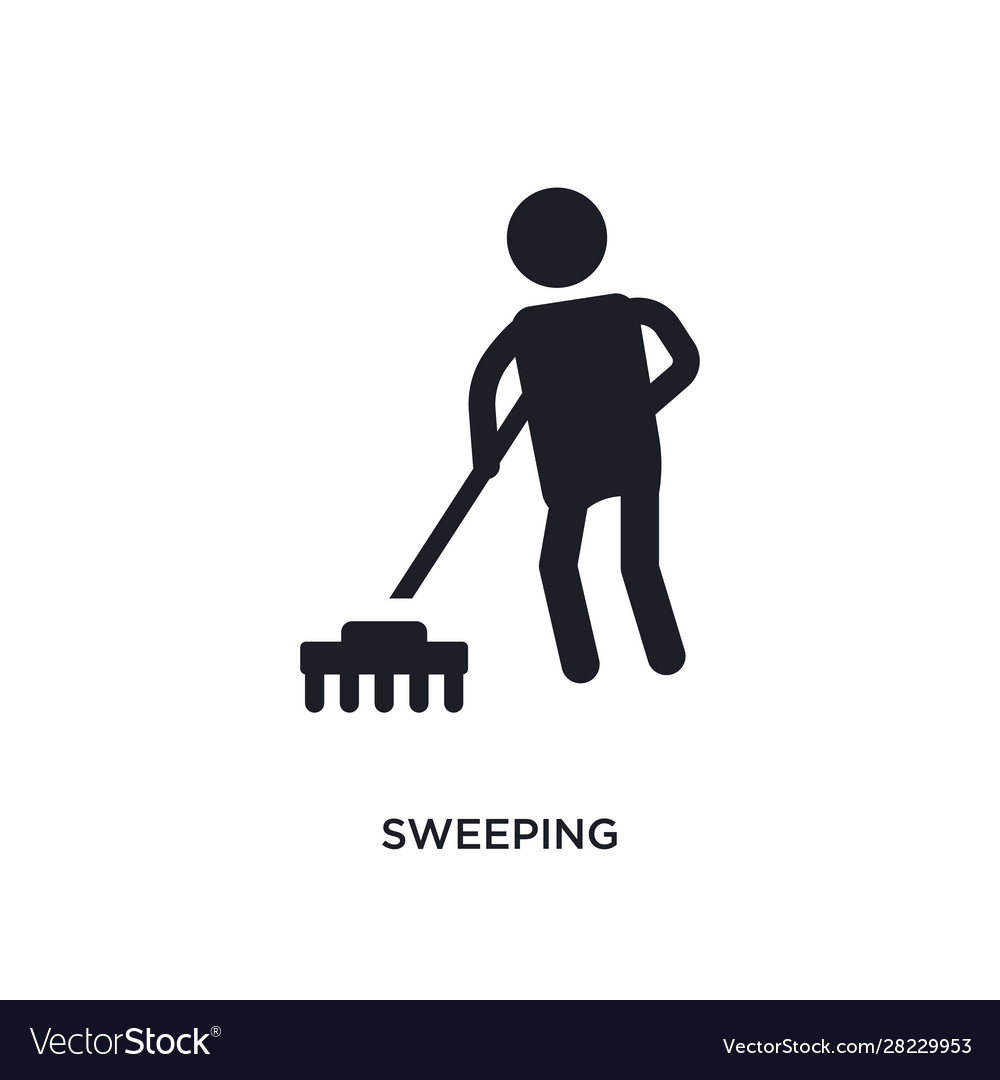 Sweeping isolated icon simple element from
