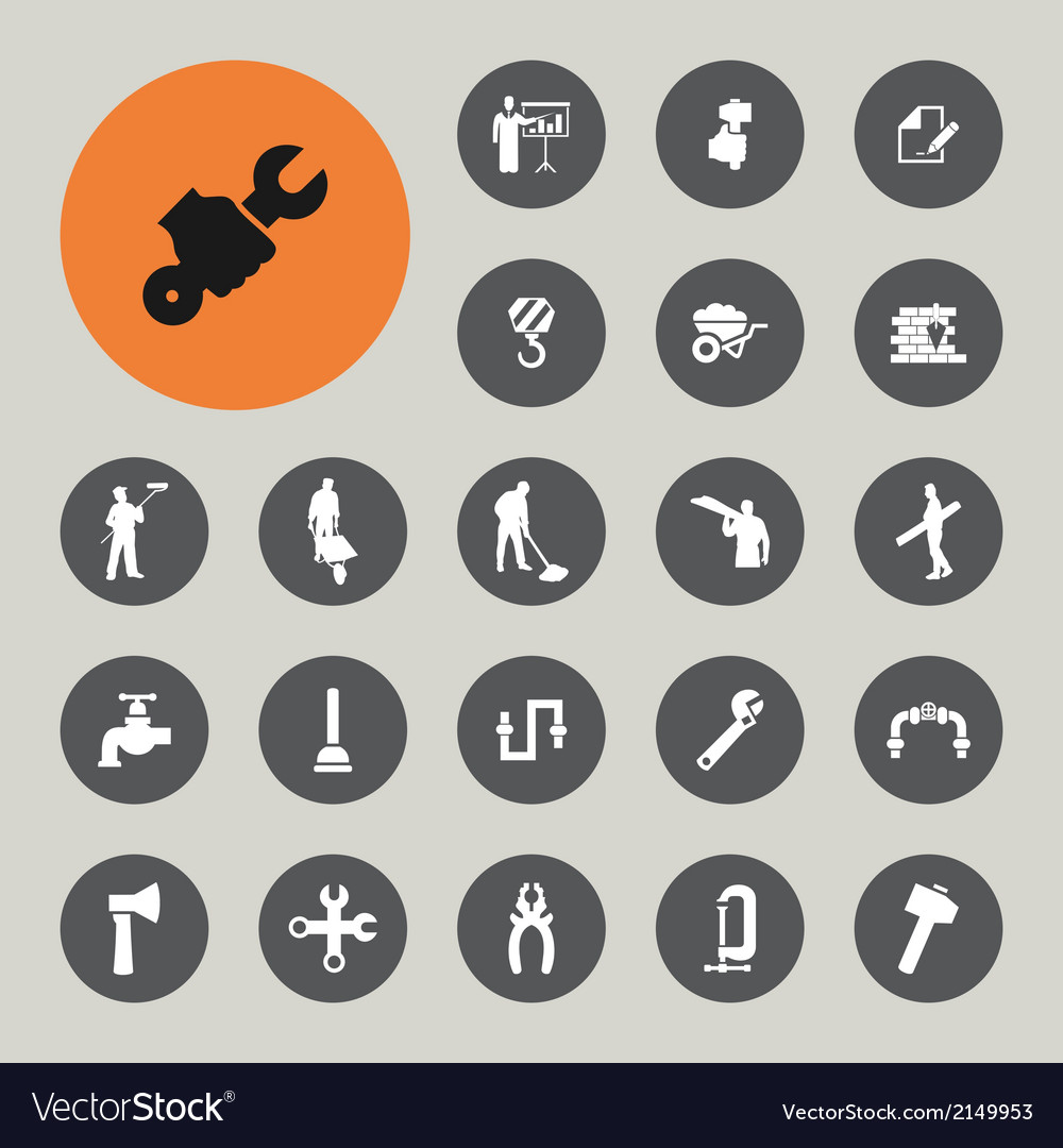Tool Icons - Grey Buttons