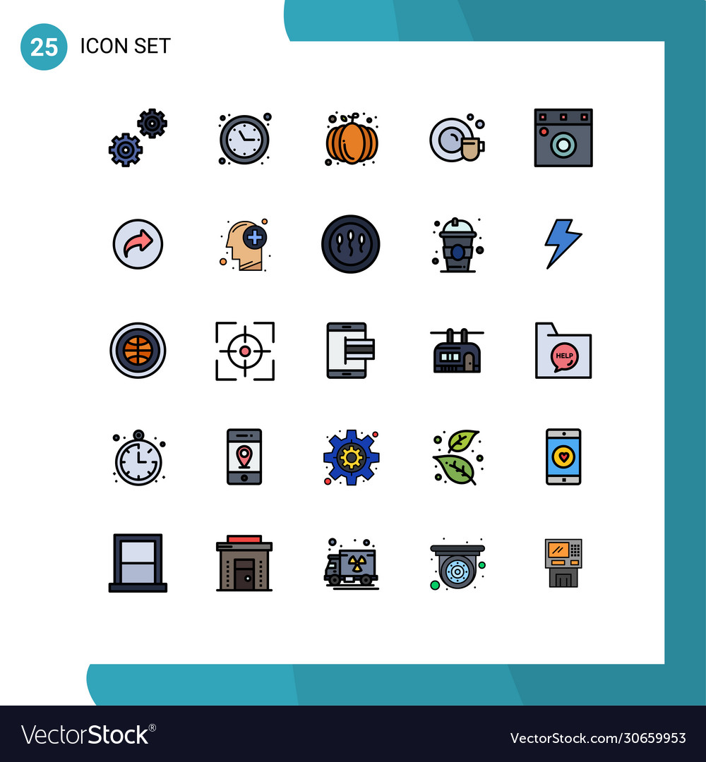 User interface pack 25 basic filled line flat