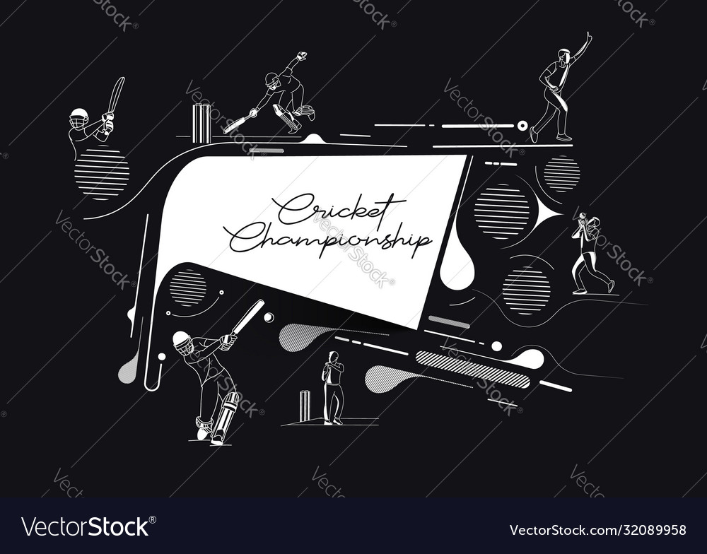 Abstract colorful pattern with batsman and bowler