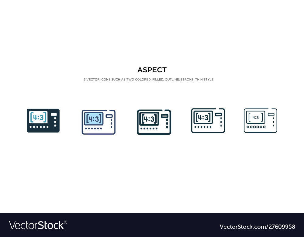 Aspect icon in different style two colored vector image Aspect icon in different style two colored
