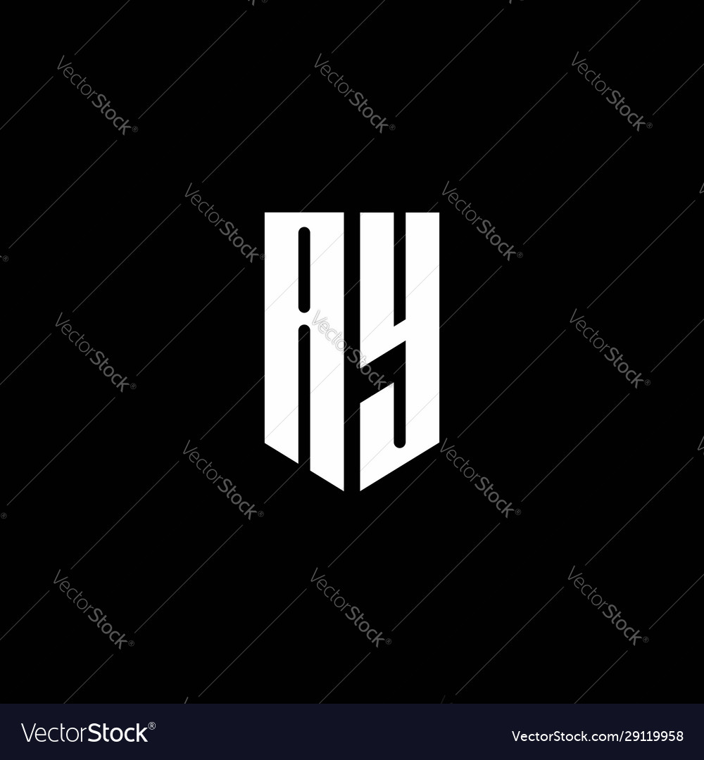 Ay logo monogram with emblem style isolated Vector Image