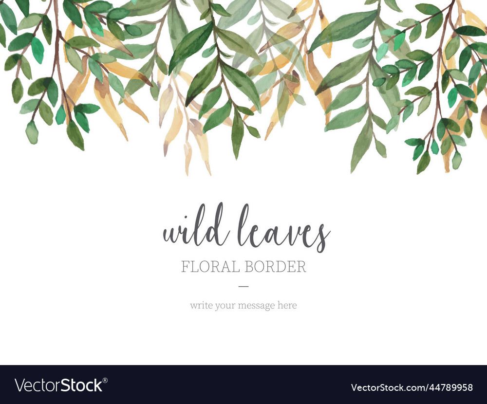 Beautiful border with wild leaves design