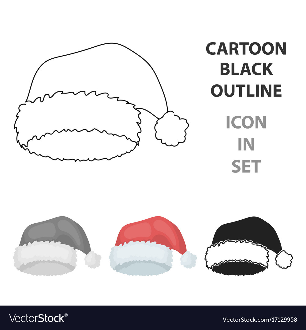 Christmas cap icon in cartoon style isolated