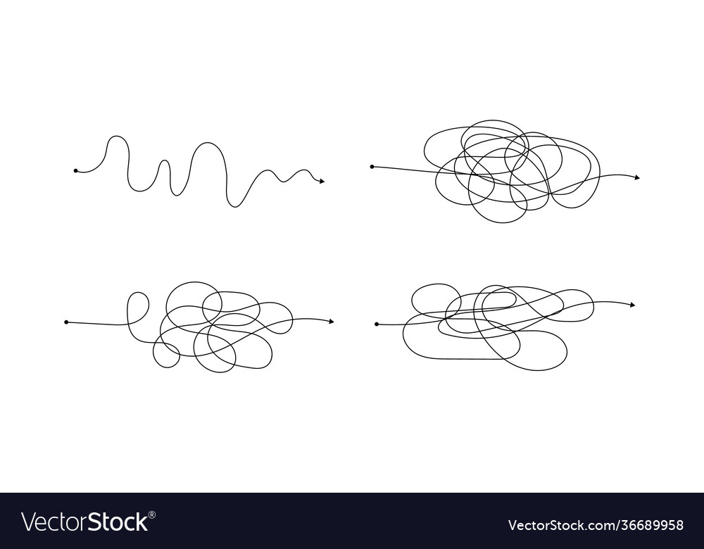 Complex wrong way with messy lines vector image Complex wrong way with messy lines