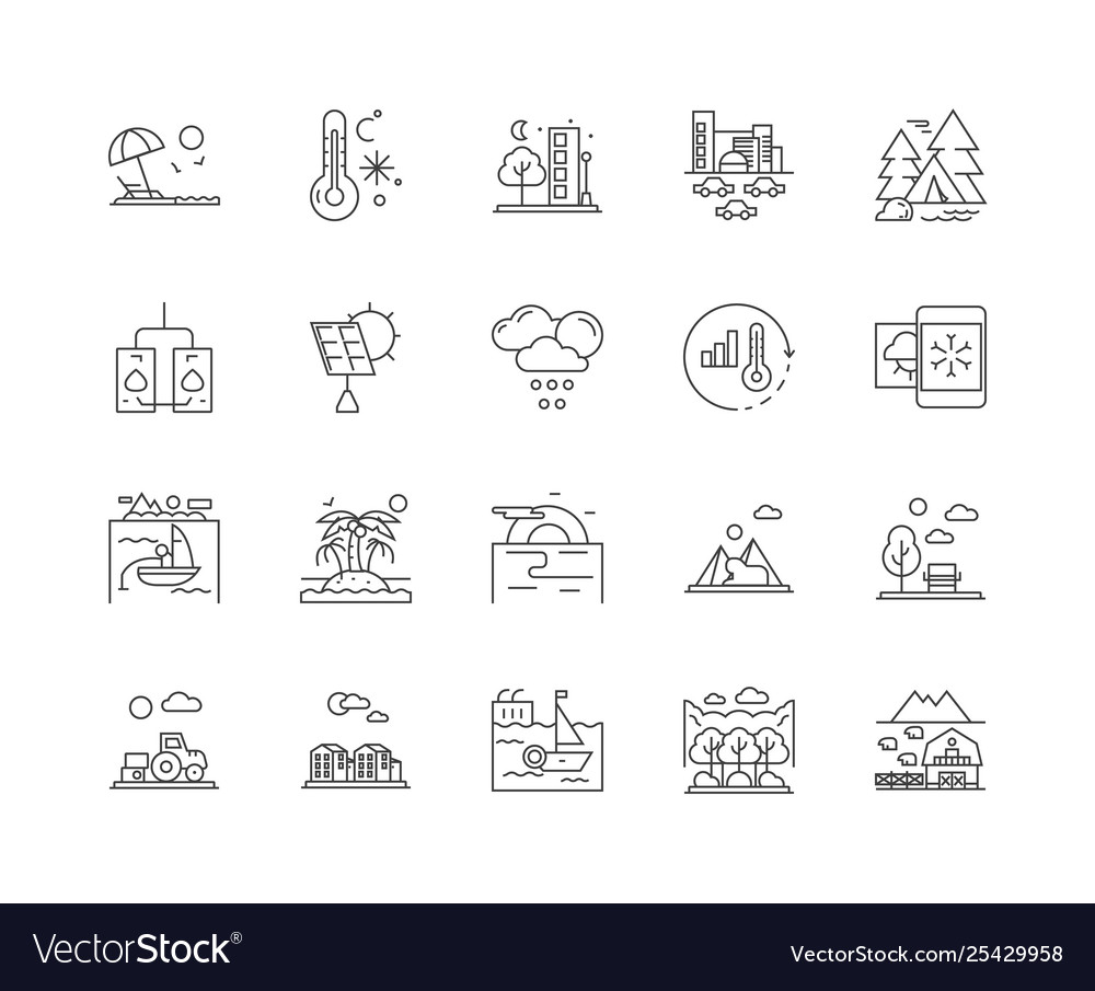 Environmental consultant line icons signs Vector Image Environmental consultant line icons signs