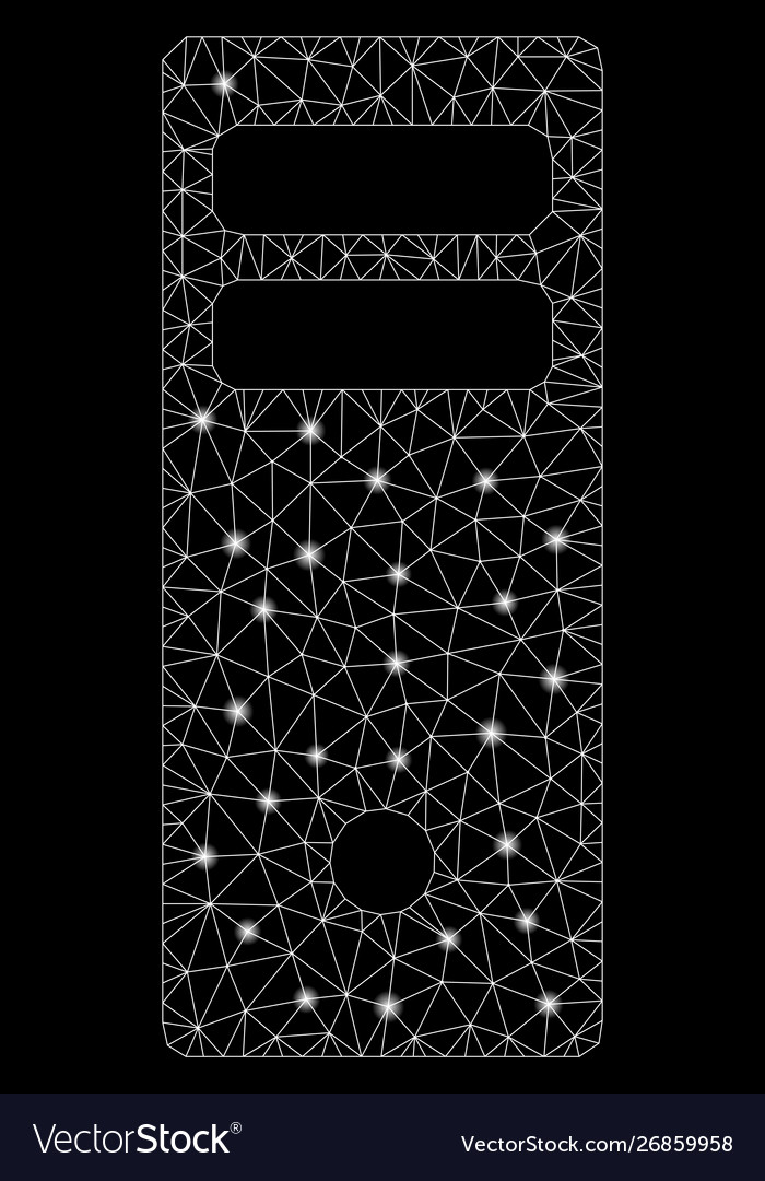 Flare mesh network server mainframe with vector image Flare mesh network server mainframe with