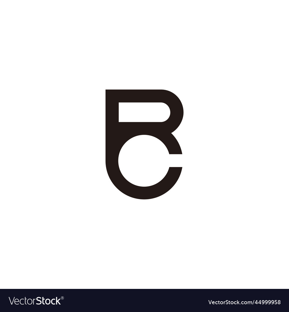 Letter rc simple geometric link logo Royalty Free Vector