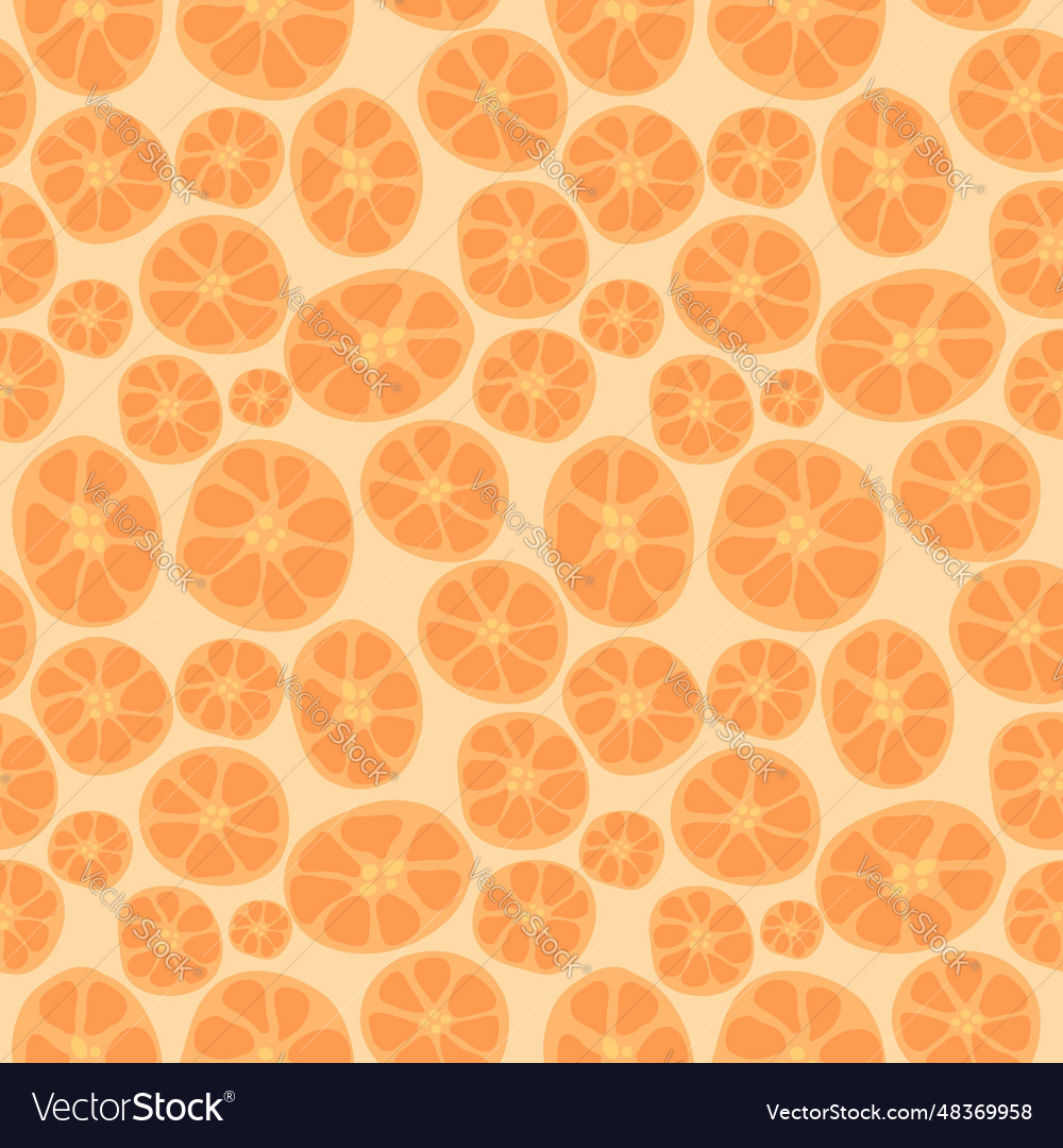 Orange slices seamless repeat pattern vector image Orange slices seamless repeat pattern