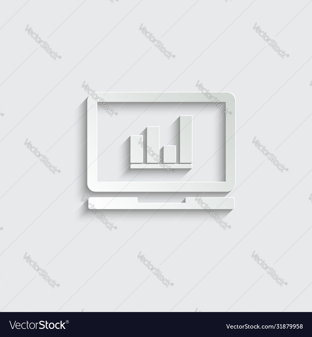 Paper graph icon chart symbol vector image Paper graph icon chart symbol