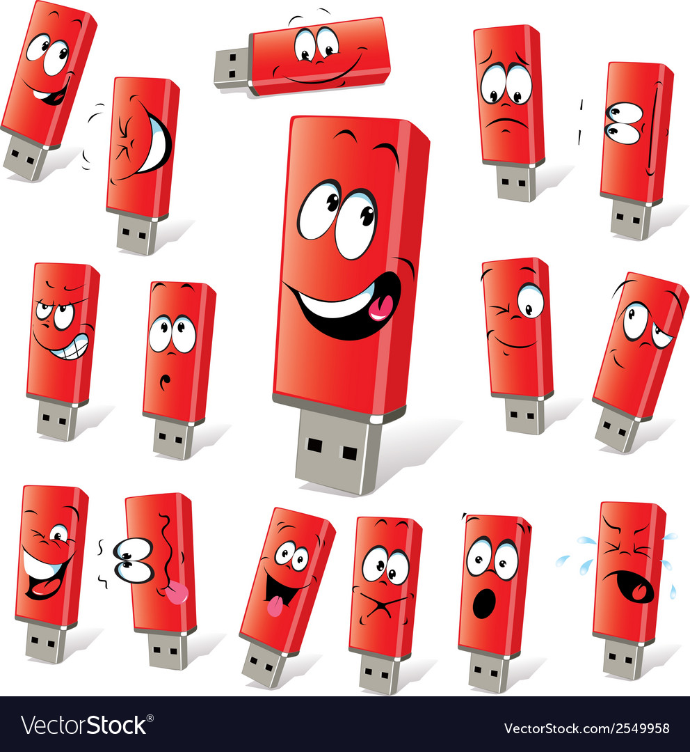 Red Flash Drive with Expressions