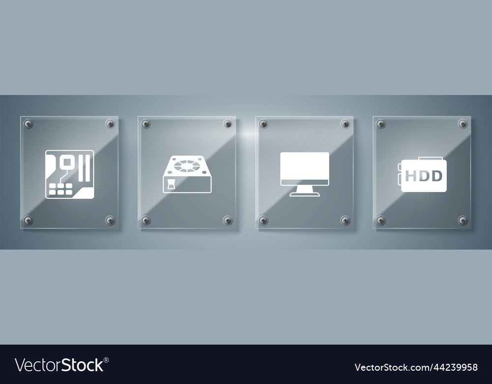 Set hard disk drive hdd computer monitor screen
