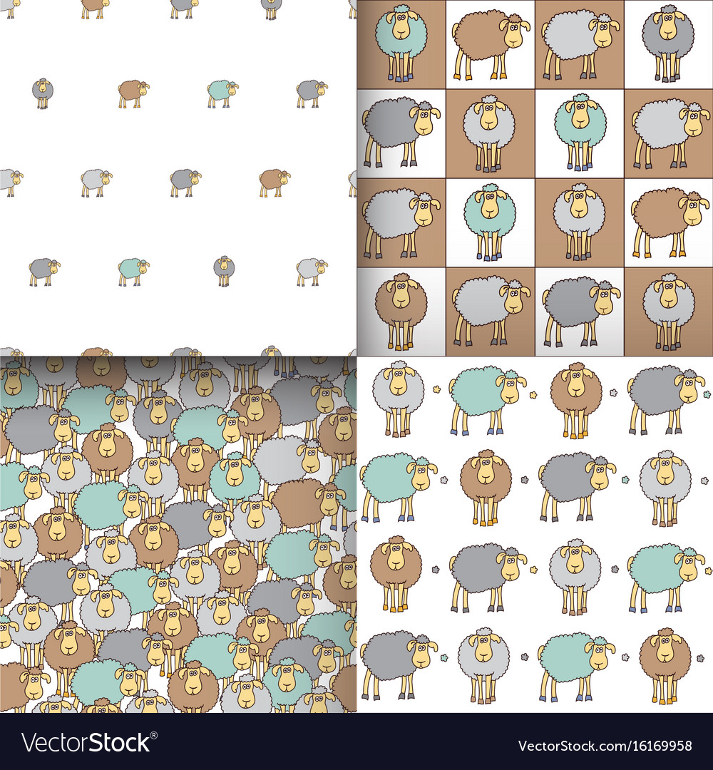 Set of seamless patterns with sheep