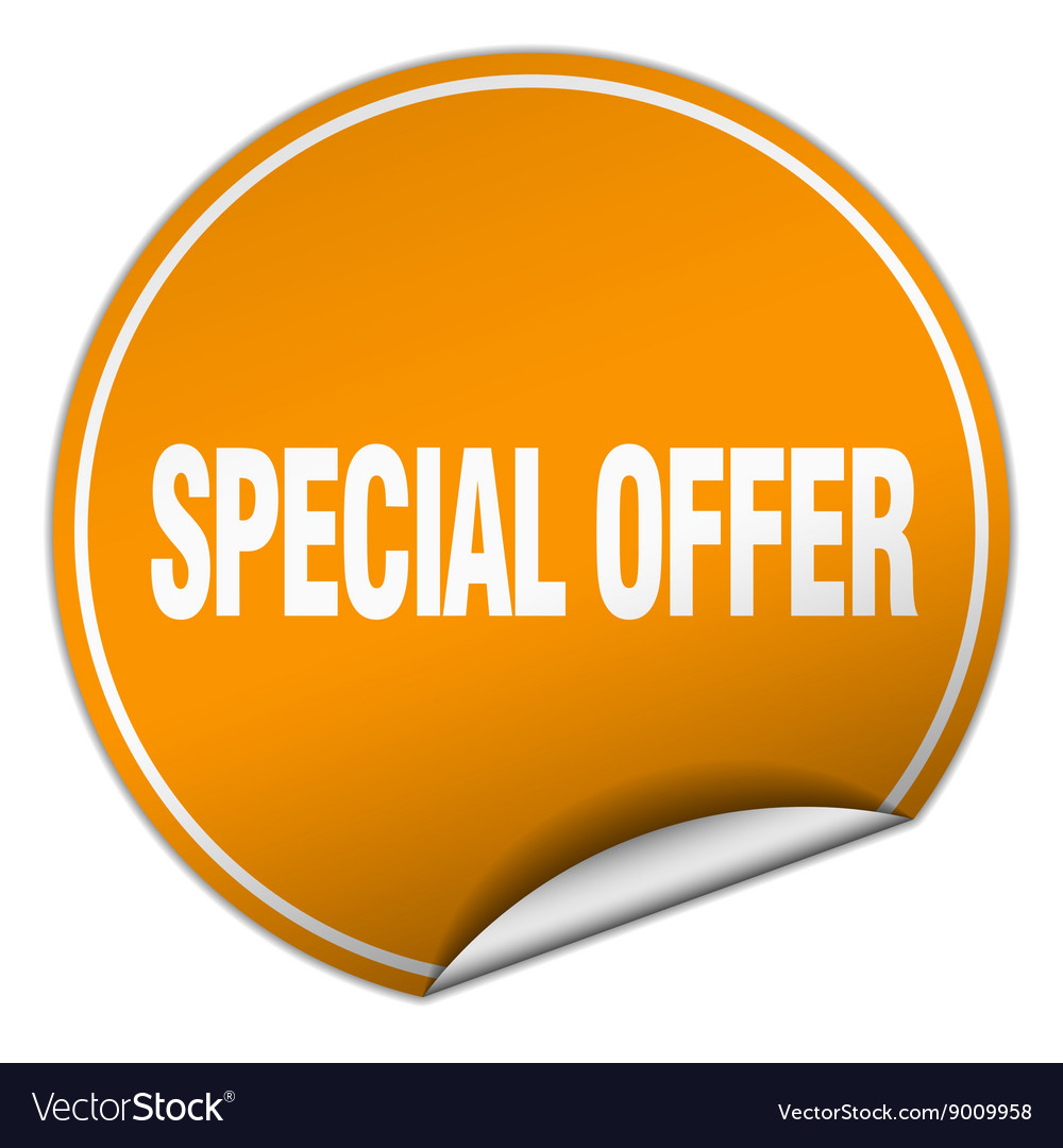 Special offer round orange sticker isolated Vector Image