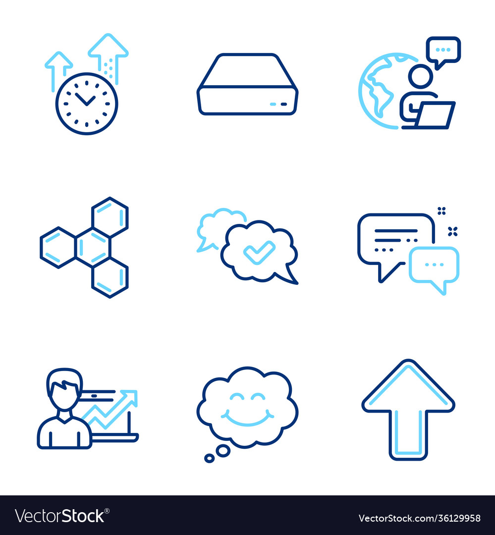 Technology icons set included icon as upload