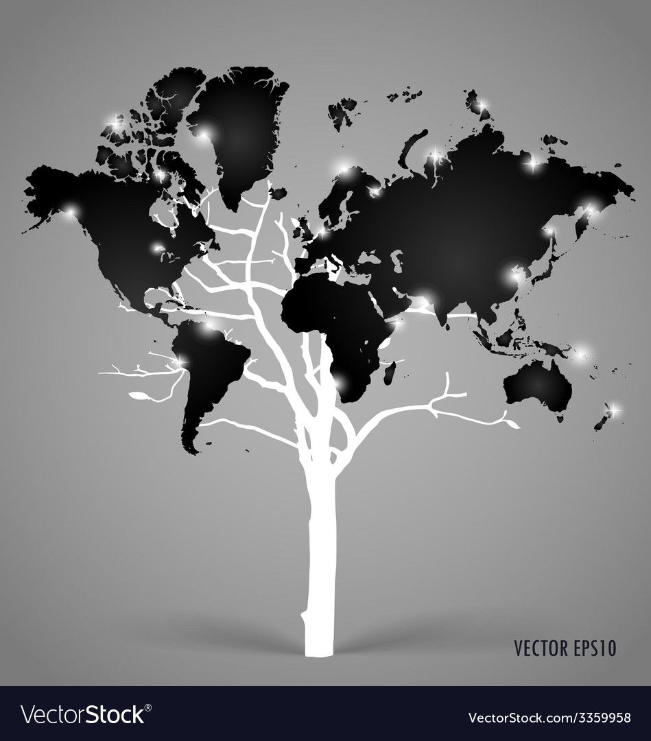 Tree shaped world map