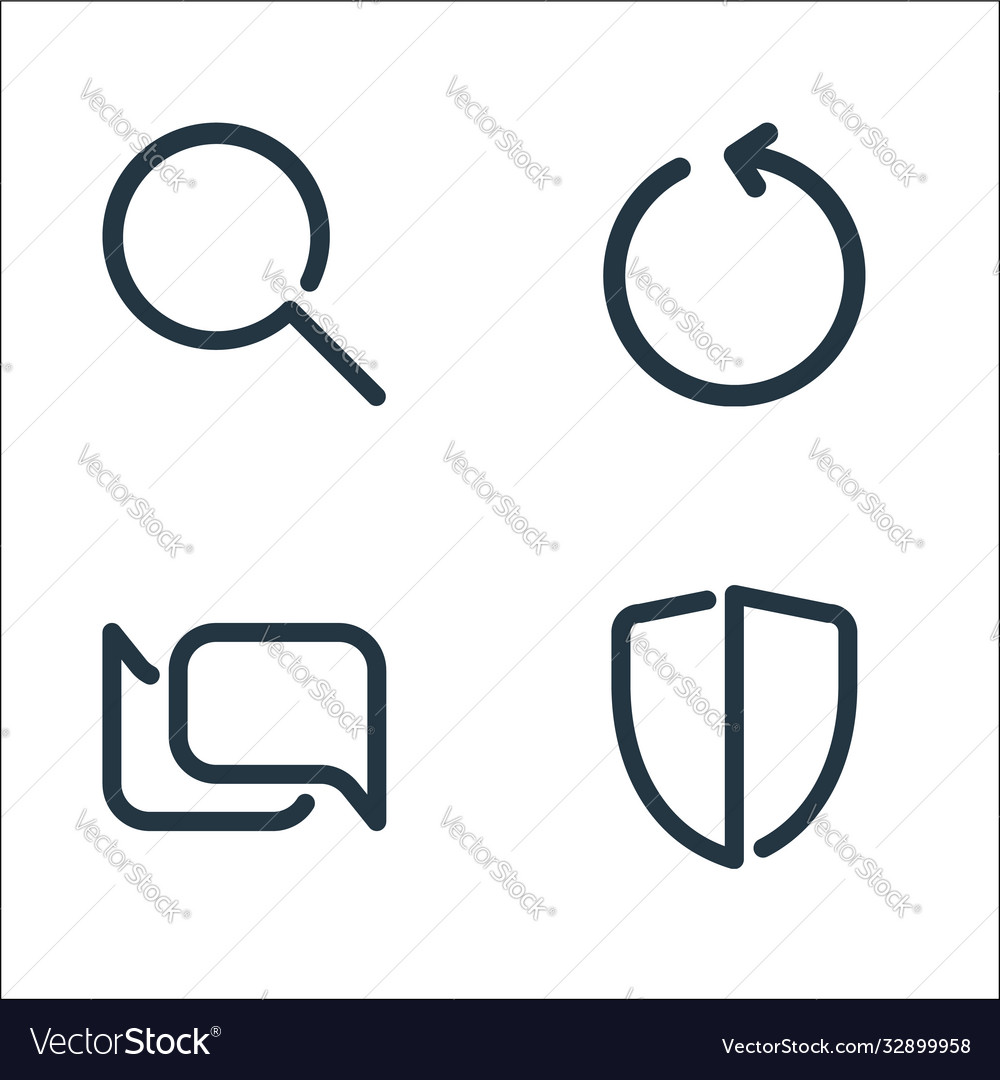 User interface line icons linear set quality vector image User interface line icons linear set quality