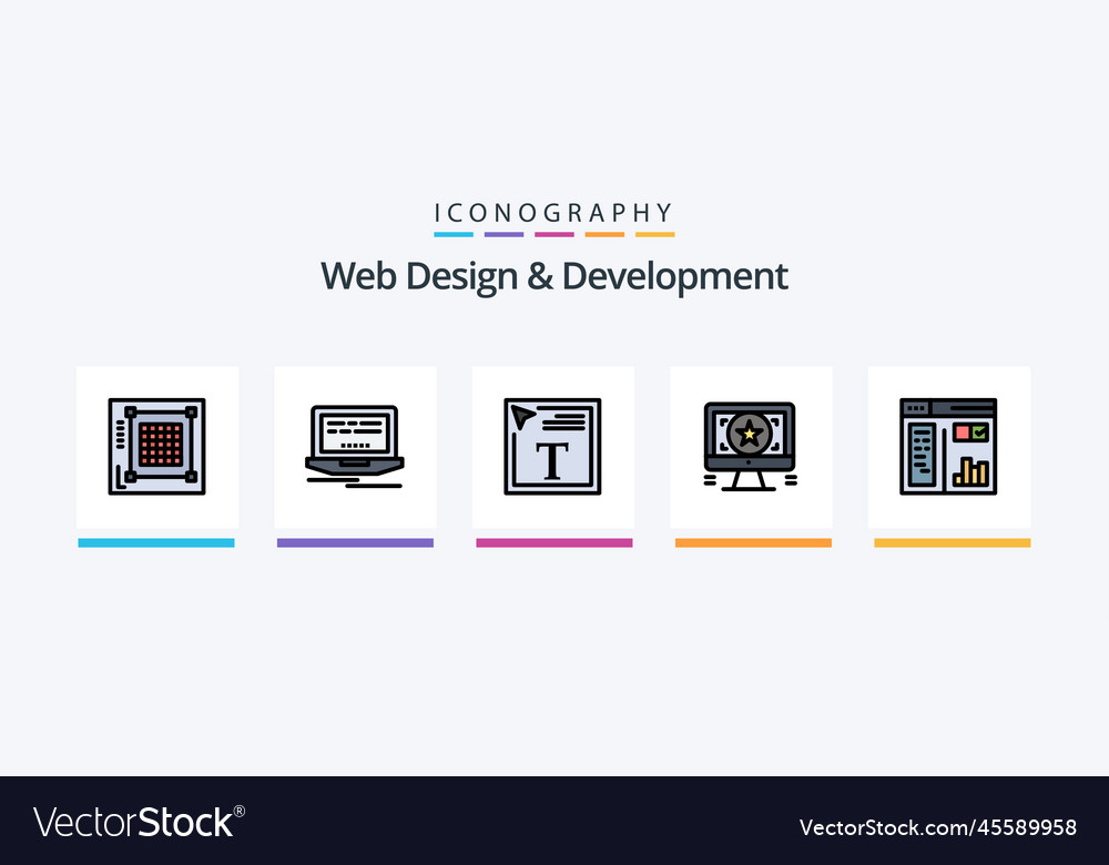 Web design and development line filled 5 icon