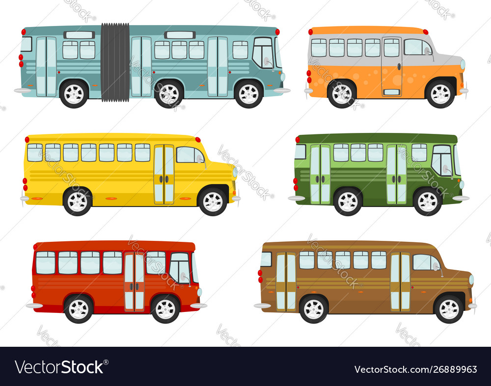 Cartoon buses Royalty Free Vector Image - VectorStock