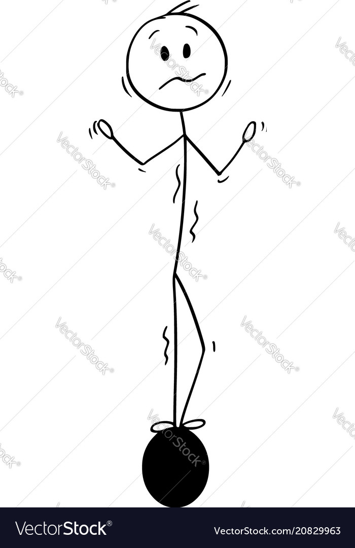 Cartoon of man or businessman and big decimal Vector Image