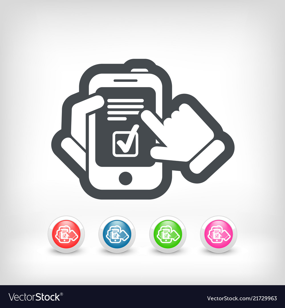 Checkmark menu on smartphone vector image Checkmark menu on smartphone