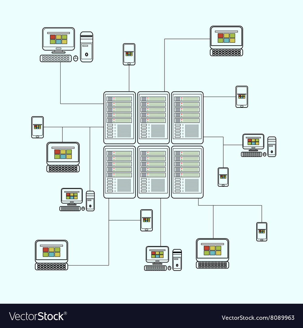 Data isometric set with center and network