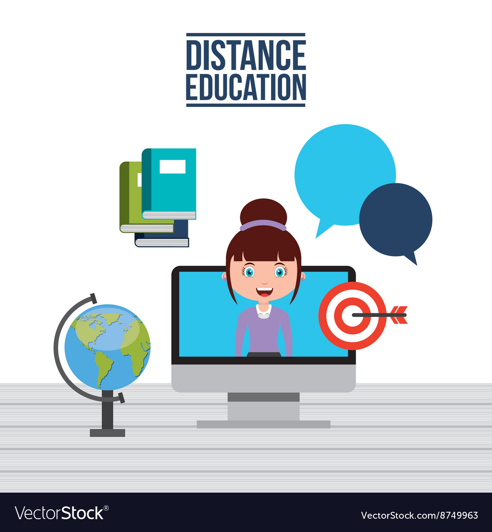 Distance Education Design Royalty Free Vector Image