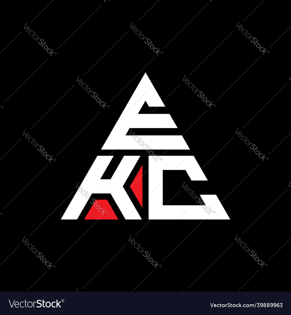 Ekc triangle letter logo design Royalty Free Vector Image