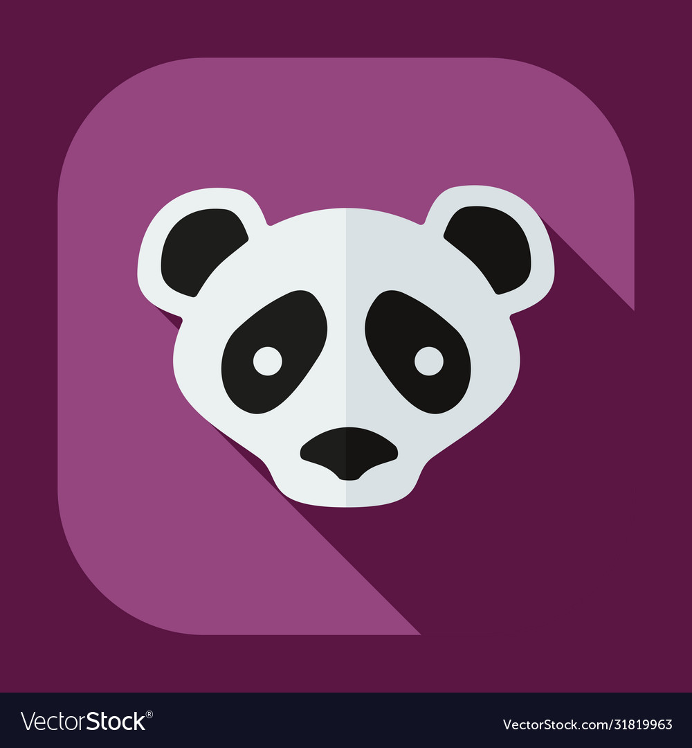 Flat modern design with shadow icons pandas Vector Image