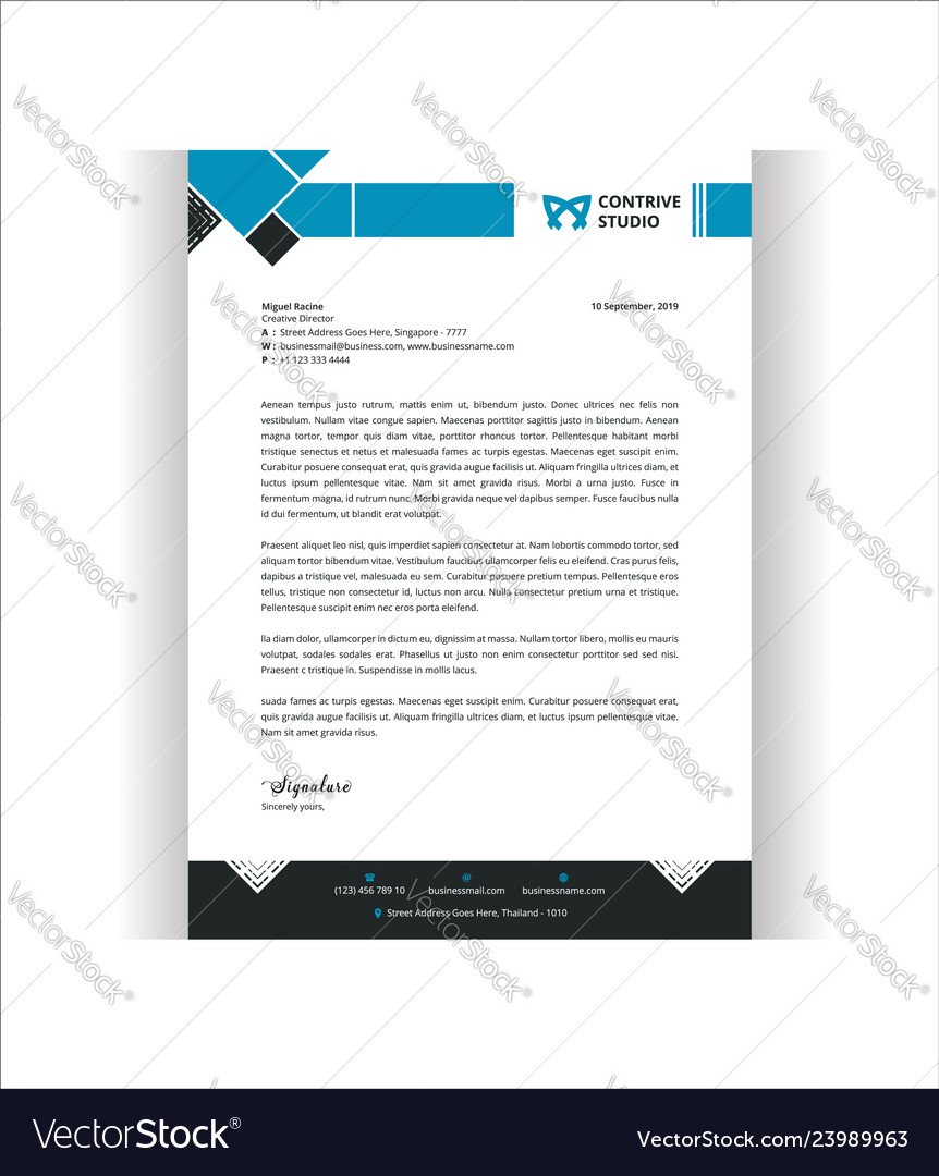 Geometric modern letterhead template