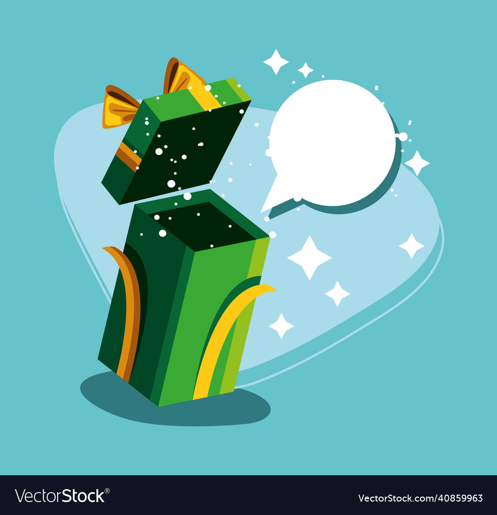 Green gift present Royalty Free Vector Image - VectorStock