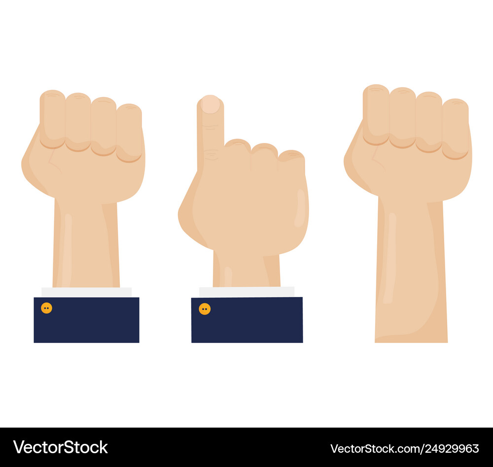 Hands fist force icon Royalty Free Vector Image