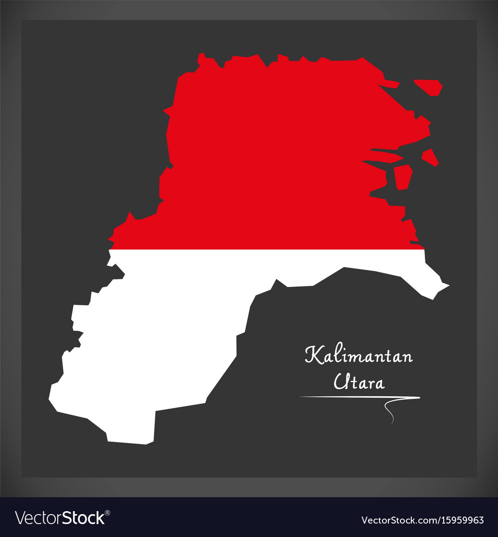 Kalimantan utara indonesia map with indonesian Vector Image