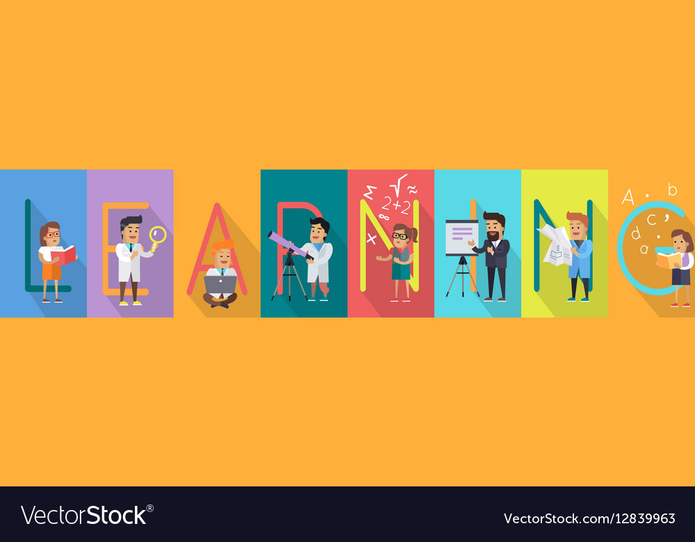 Learning concept in flat style design