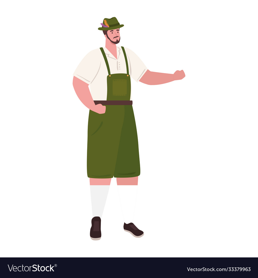 Oktoberfest man cartoon with traditional cloth