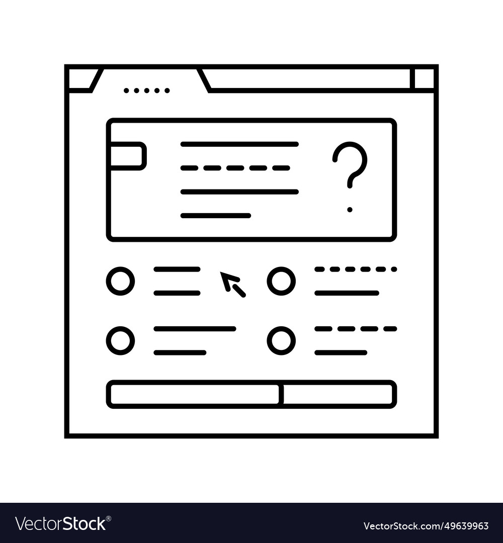 Quiz tests online learning platform line icon Vector Image Quiz tests online learning platform line icon