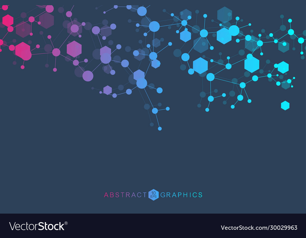Science network pattern connecting lines and dots vector image Science network pattern connecting lines and dots