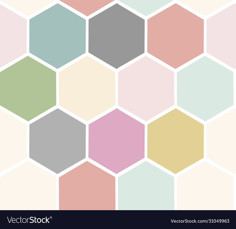 Seamless pattern with colorful hexagons